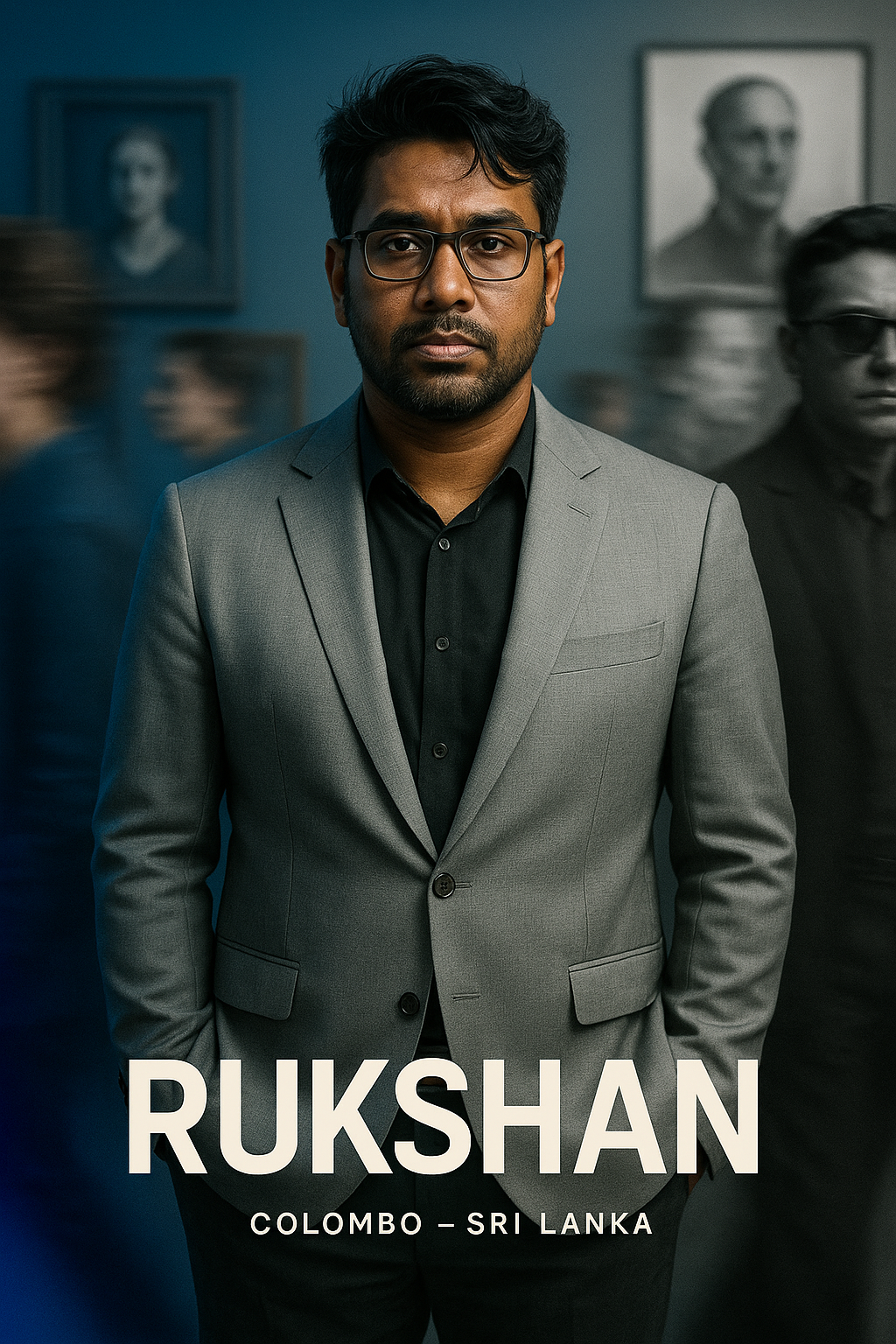 Modern style poster of a man with split personality concept